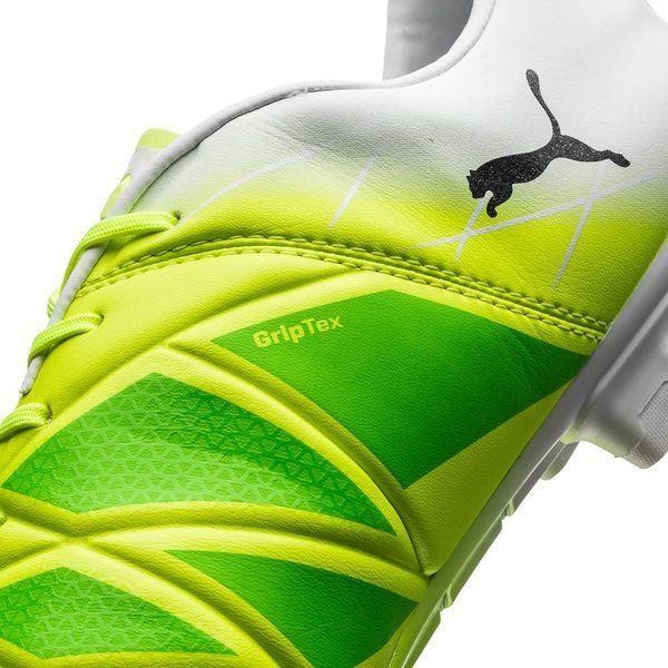 PUMA Evoaccuracy 1 FG Firm Ground Soccer Cleats Fluo Yellow Peacoat White