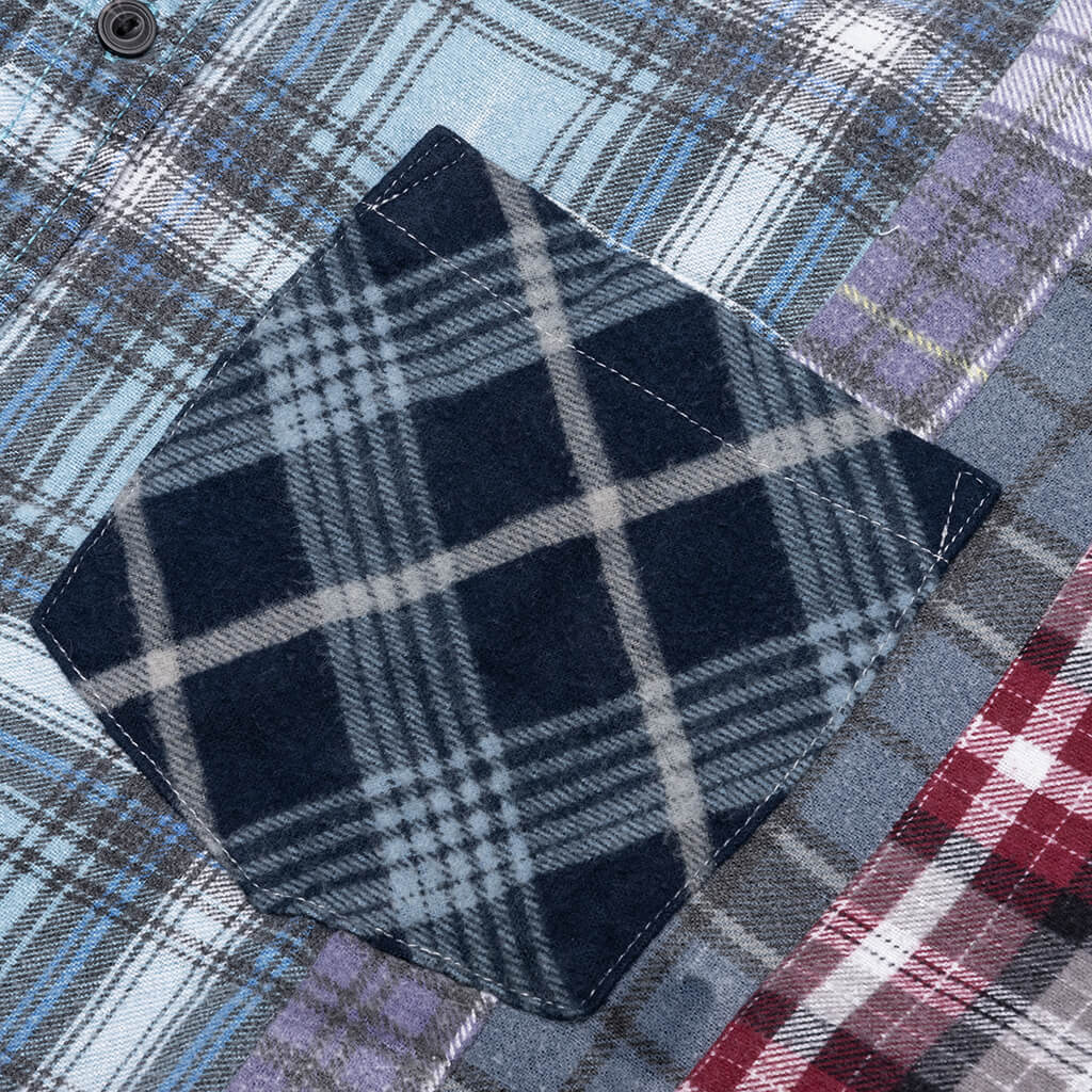 7 Cuts Wide Flannel Shirt Assorted