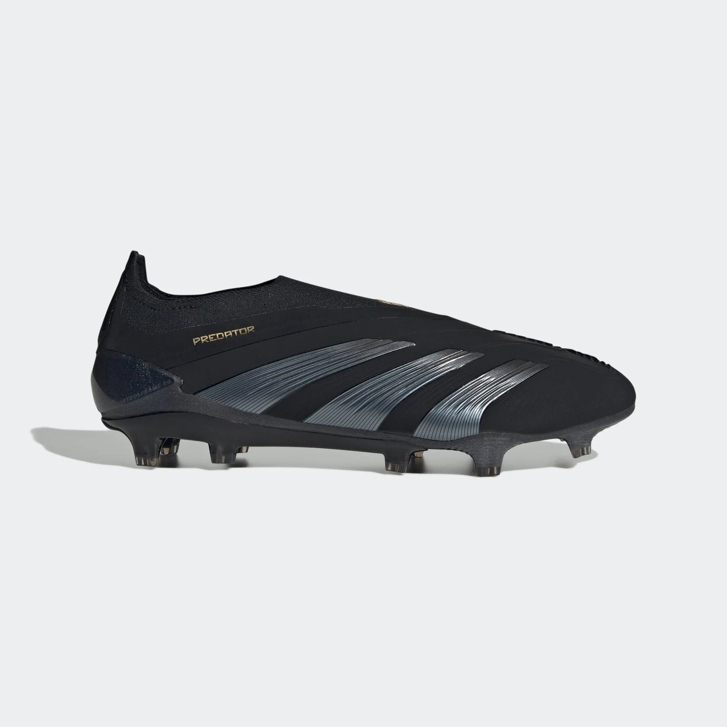 adidas Predator Elite Laceless FG Laceless Firm Ground Soccer Cleats Black Carbon Gold Metallic