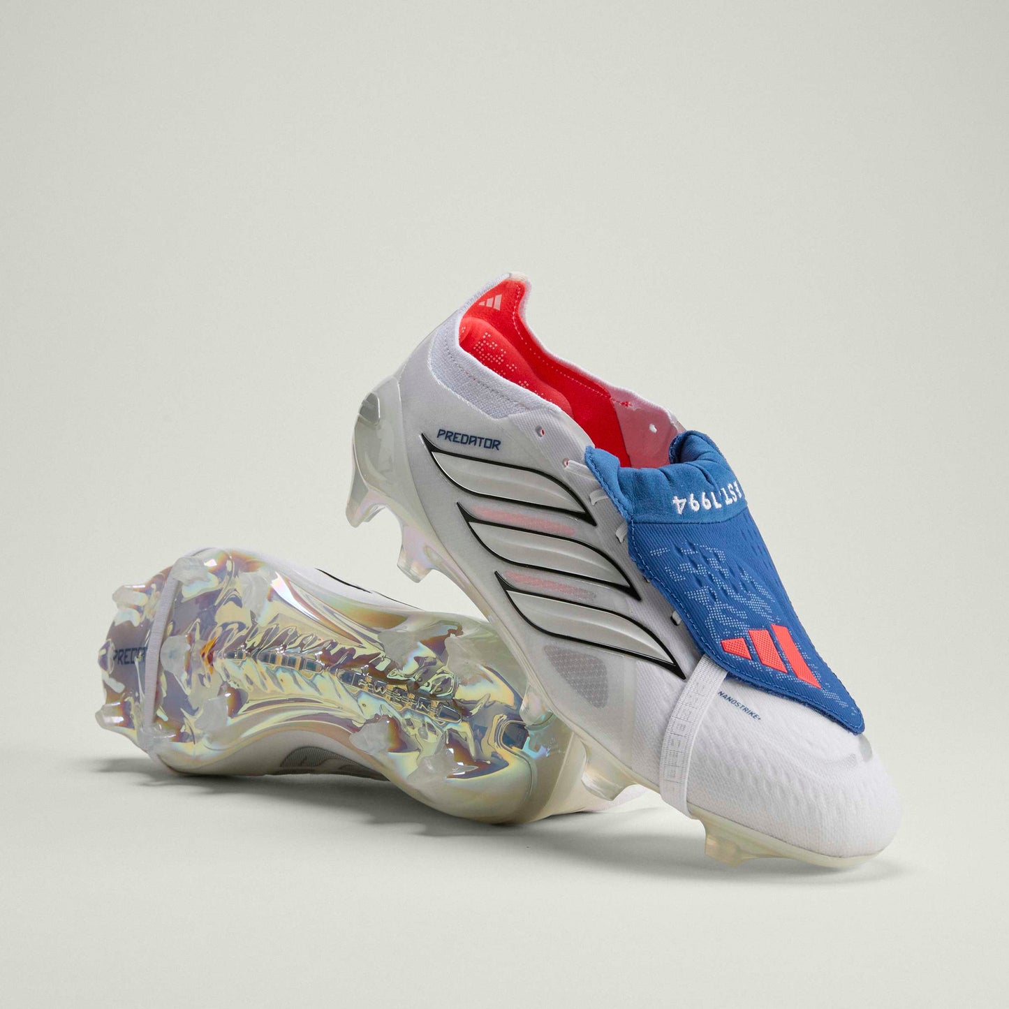 adidas Predator Elite Fold Over Tongue FG Firm Ground Mens Soccer Cleats White Zero Metallic Blue