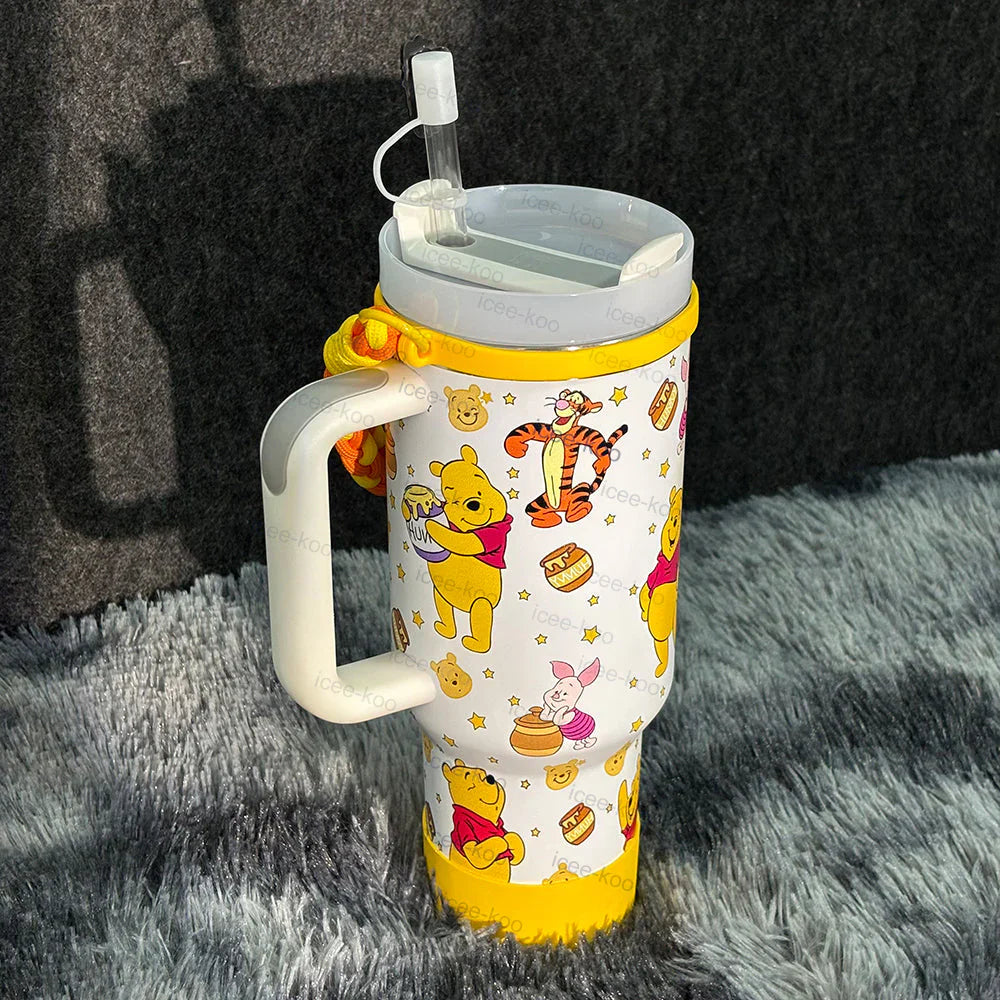 Copo Térmico Ursinho Pooh Tumbler 12L Inox com Tampa Hermética