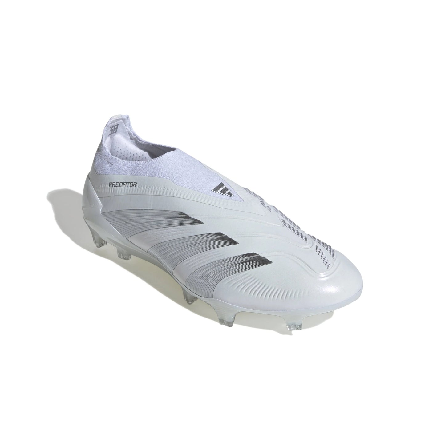 adidas Predator Elite Laceless FG Firm Ground Soccer Cleats White Silver Metallic White