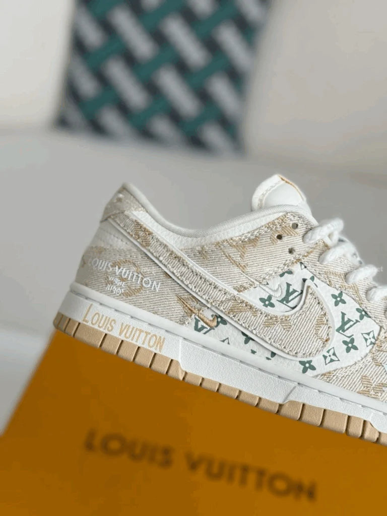Nike Air Jordan 1 x LV Beige Monogram Edition Dunk Low Custom