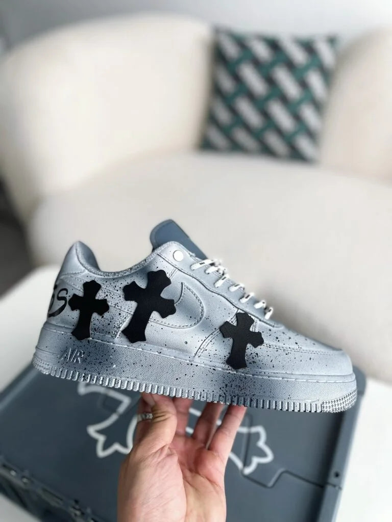 Chrome Hearts x Nike Air Force 1 Grey Black Sneakers