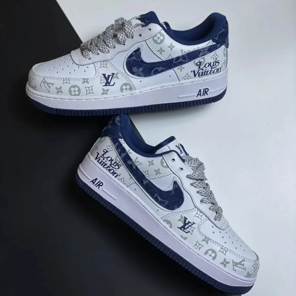Louis Vuitton x Nike Air Force 1 07 Low White Blue