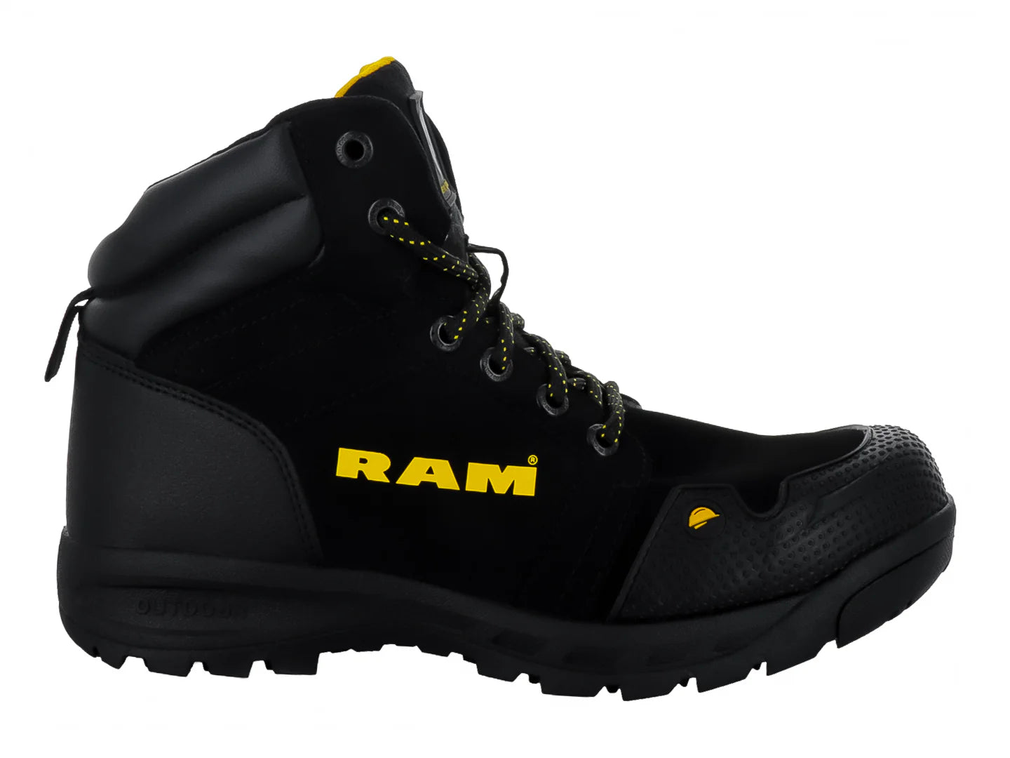 Botas RAM de Excursionismo Negro Amarillo para Hombre