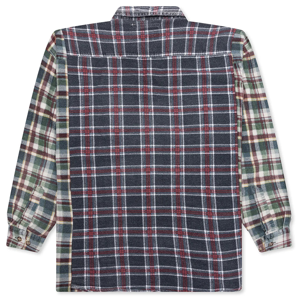Ribbon Wide Flannel Shirt Assorted