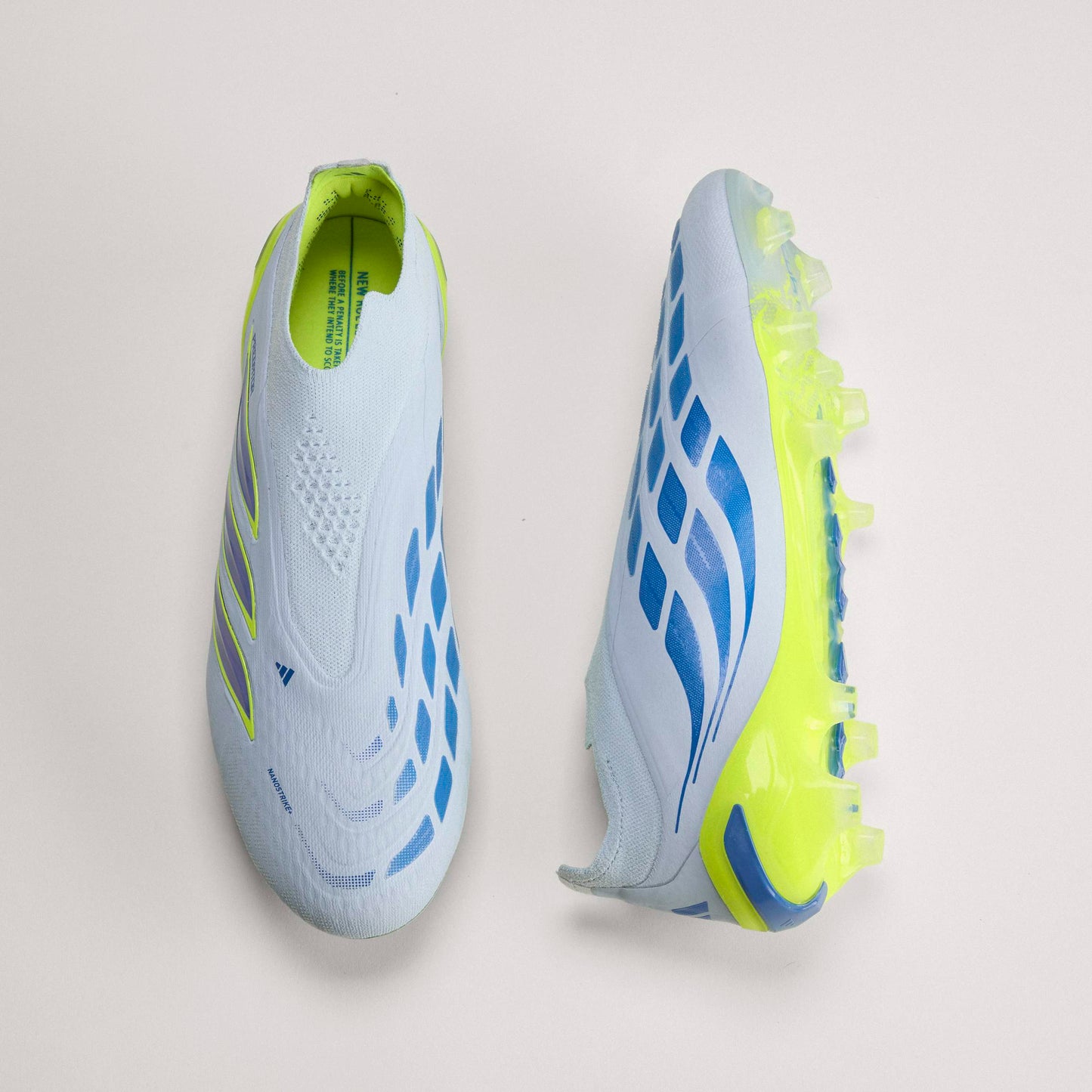 adidas Predator Elite Laceless FG Firm Ground Mens Soccer Cleats Sky Blue Yellow
