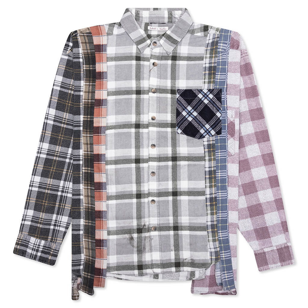 7 Cuts Wide Flannel Shirt Assorted