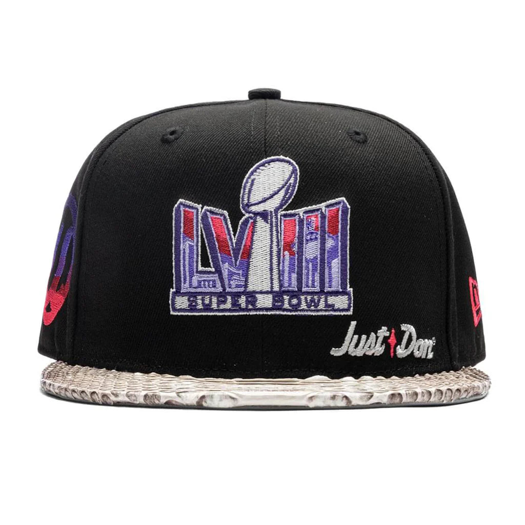Just Don x Usher Super Bowl LVIII 9FIFTY Snapback Hat Black Natural Python