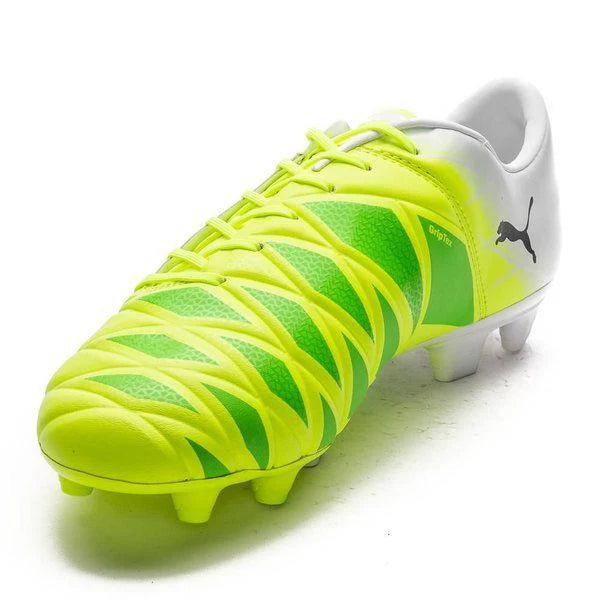 PUMA Evoaccuracy 1 FG Firm Ground Soccer Cleats Fluo Yellow Peacoat White