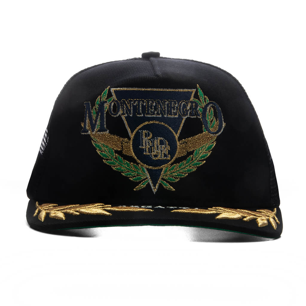 Montenegro Regatta Trucker Hat Black Navy Gold