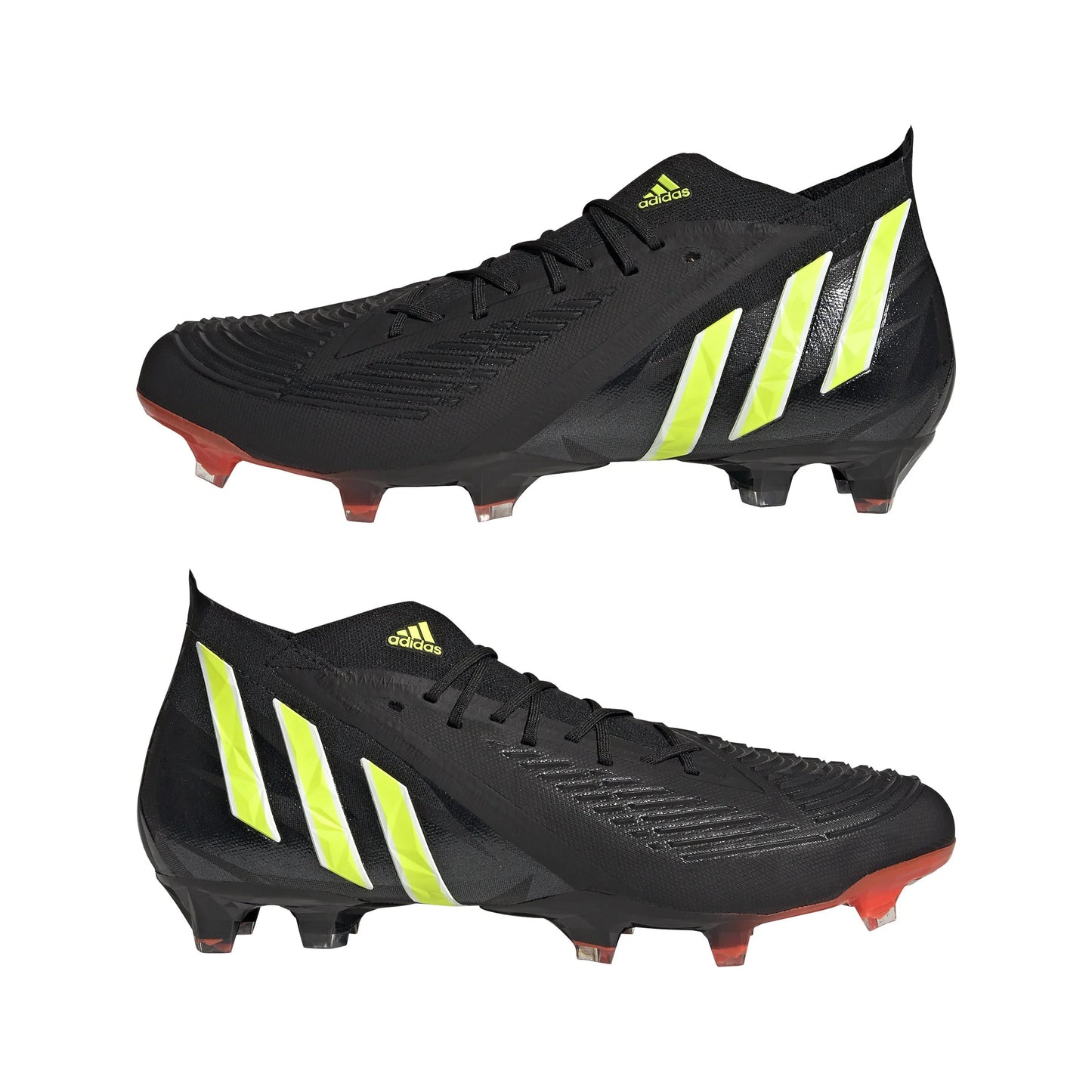 adidas Predator Edge1 FG Firm Ground Boots Black Solar Yellow Solar Red