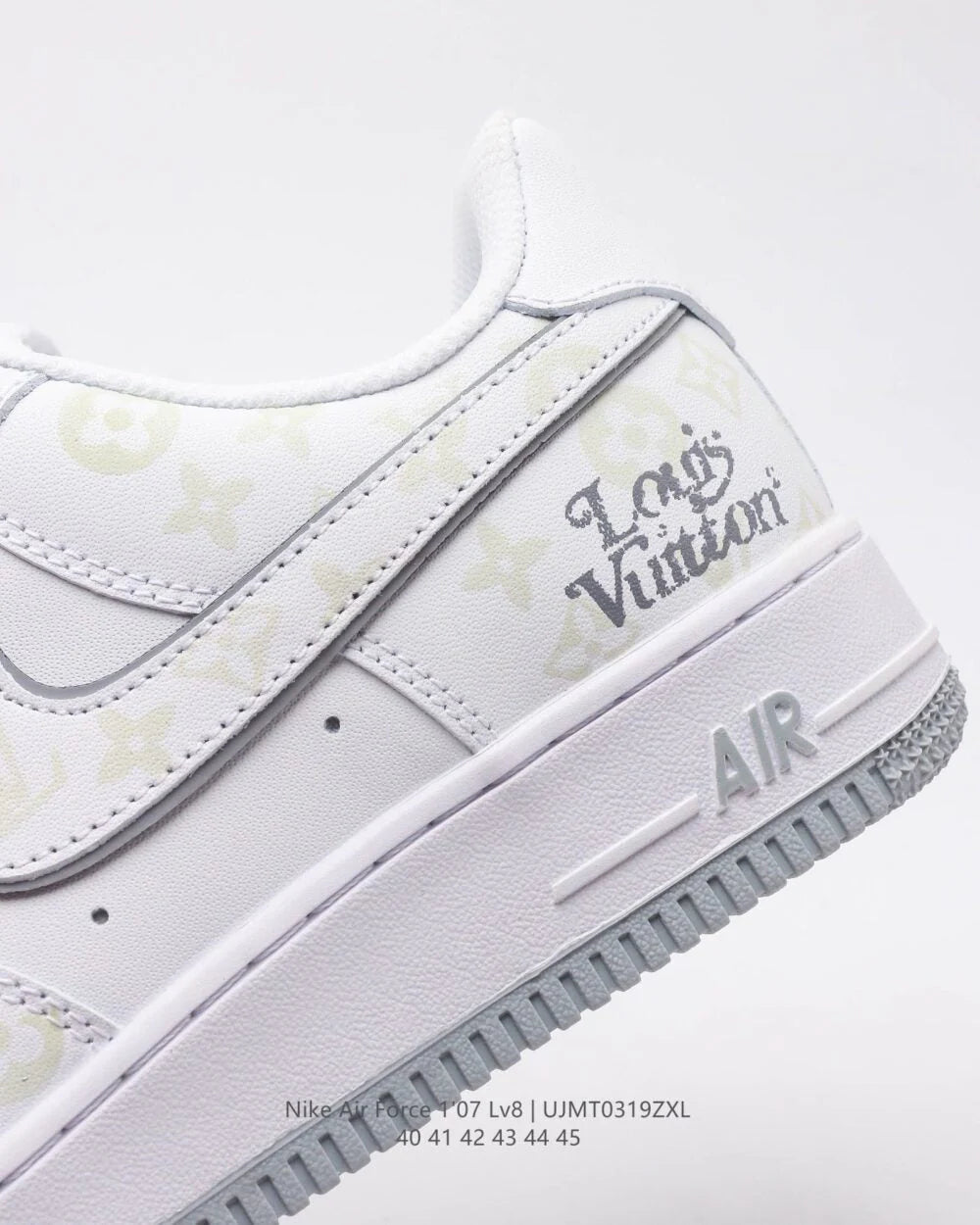 Louis Vuitton x Nike Air Force 1 Monogram Grey Frost Edition Custom