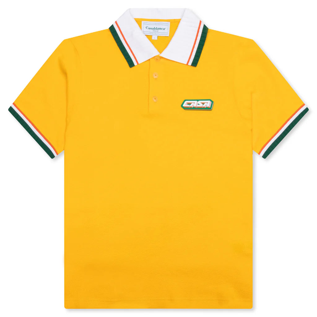 Textured Pique Polo Yellow