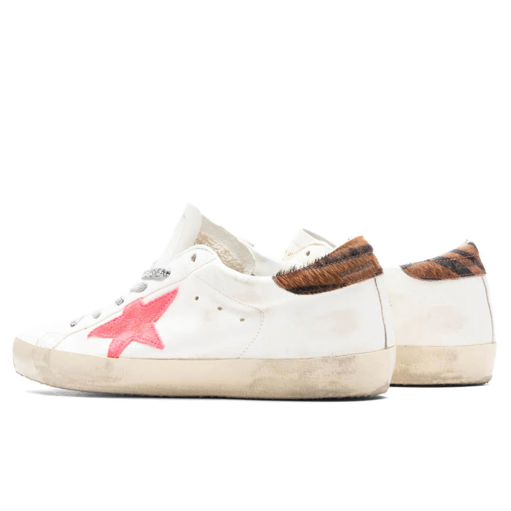 Womens Super Star Sneakers Creamy White Fluorescent Red Black