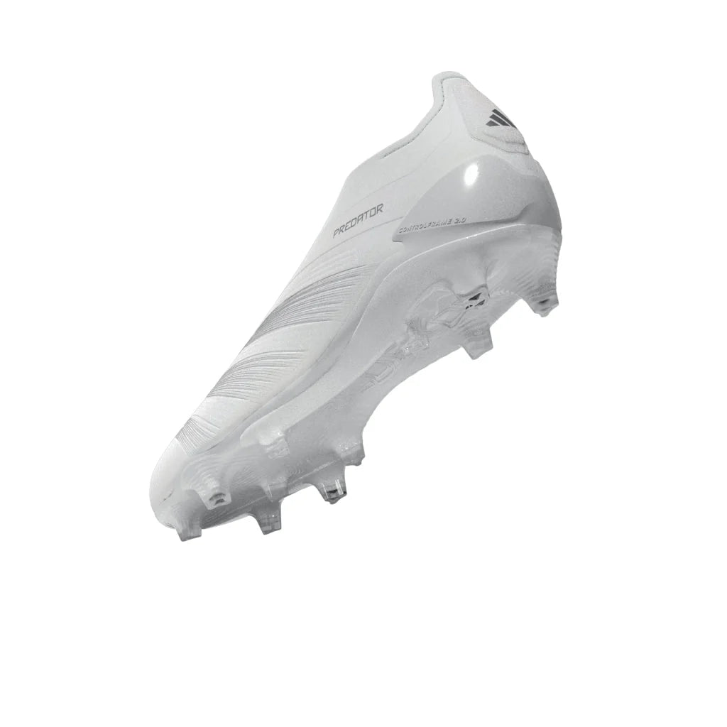 adidas Predator Elite Laceless FG Firm Ground Soccer Cleats White Silver Metallic White