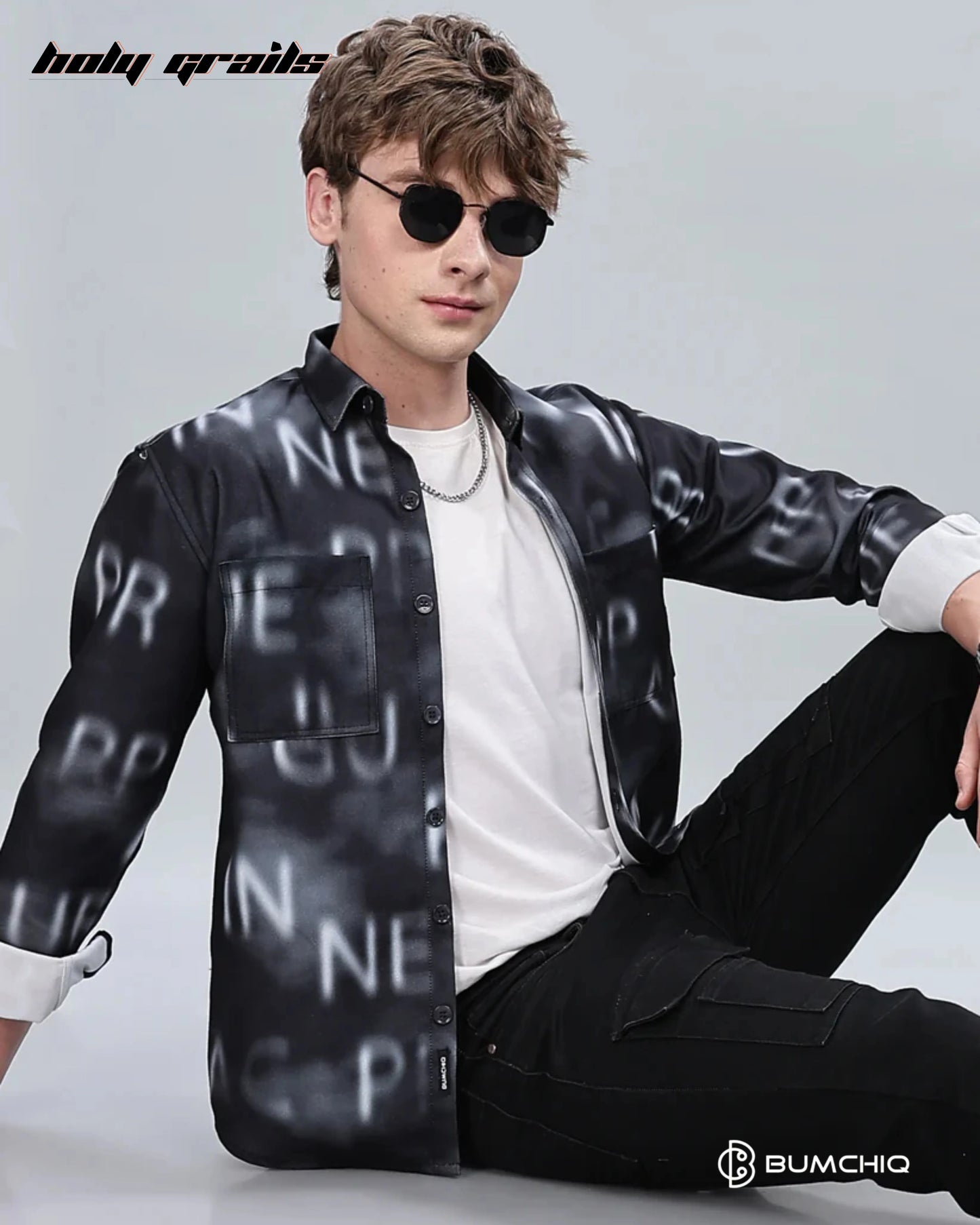Black Alphabetical Overshirt HG x Bumchiq