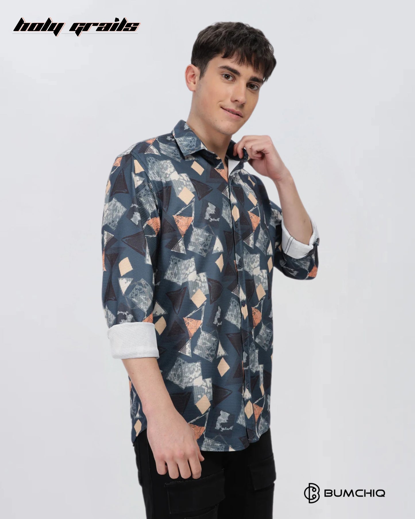 Multi Abstract Blue Shirt HG x Bumchiq
