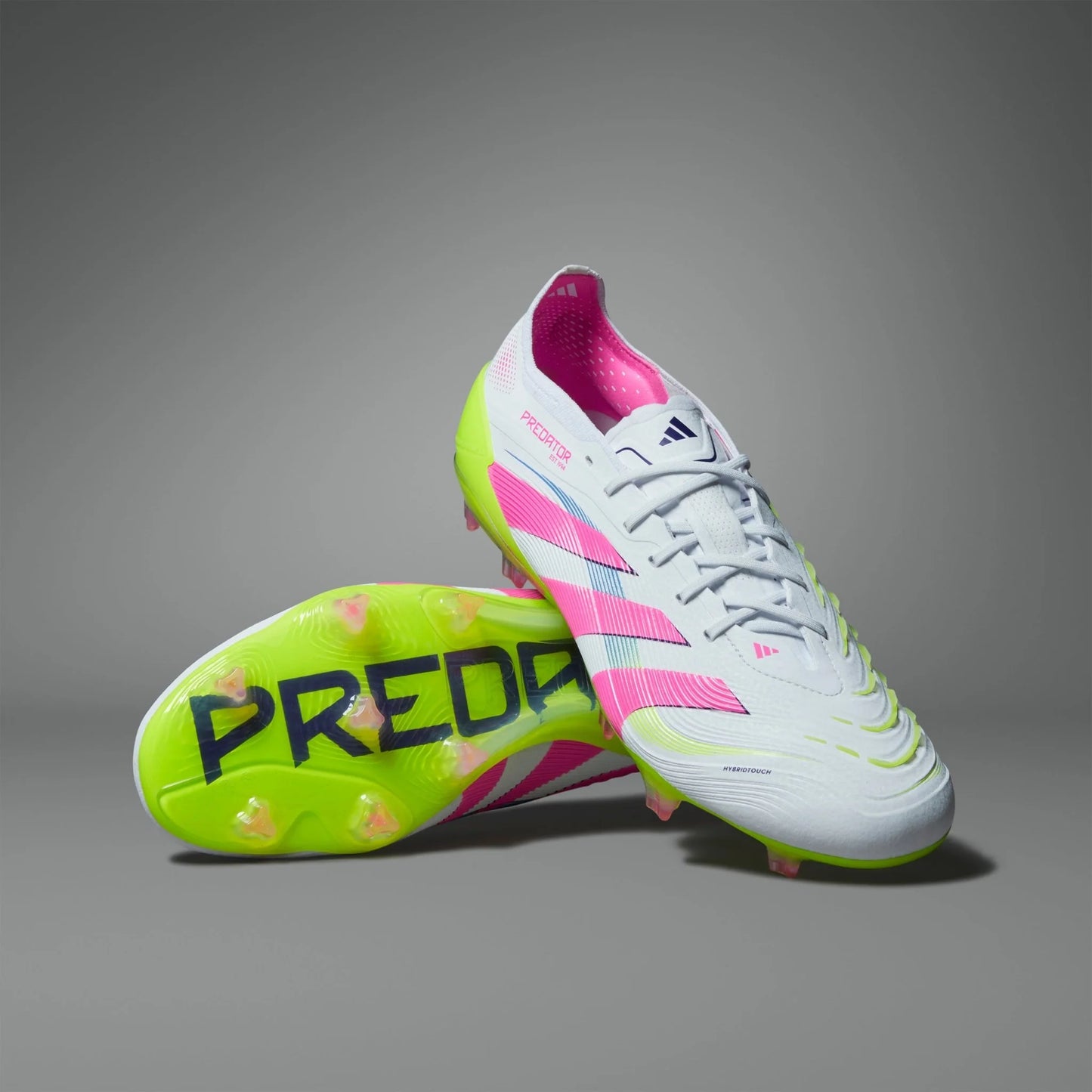 adidas Predator Elite FG Mens Firm Ground Soccer Cleats White Lucid Pink Lucid Lemon