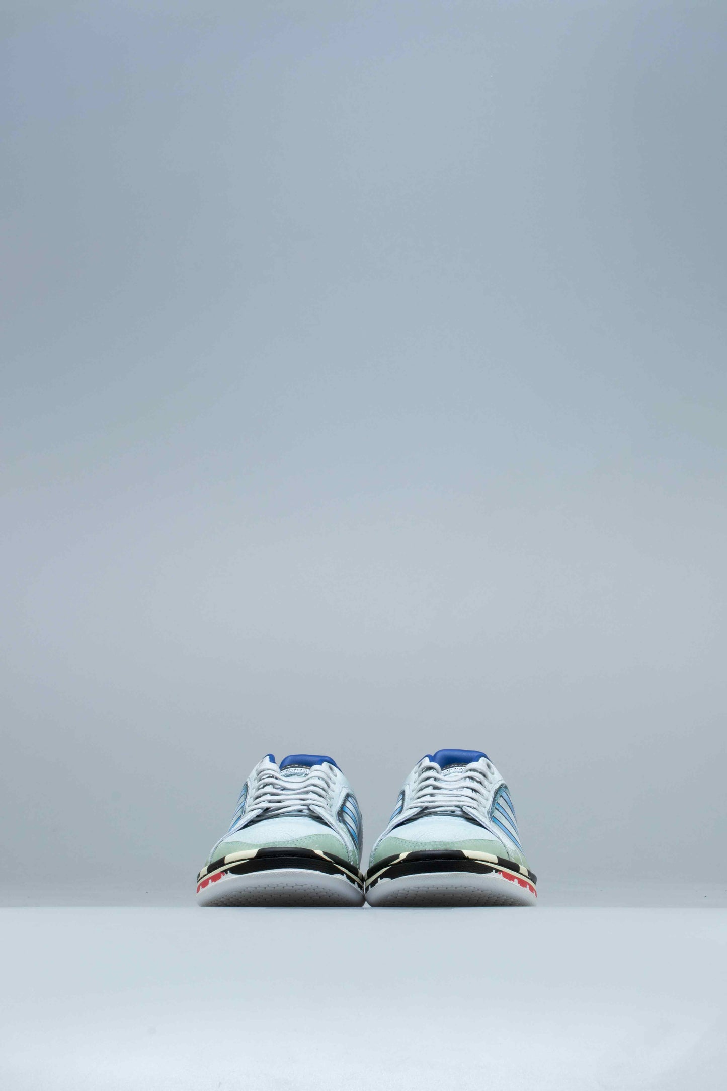 Raf Simons Micropacer Stan Smith Mens Shoes Silver Metallic Red Blue