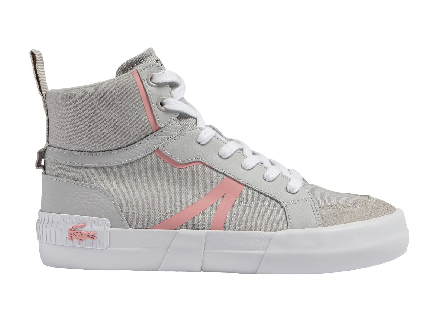 Tenis Lacoste L004 Mid Gris y Rosa para Mujer