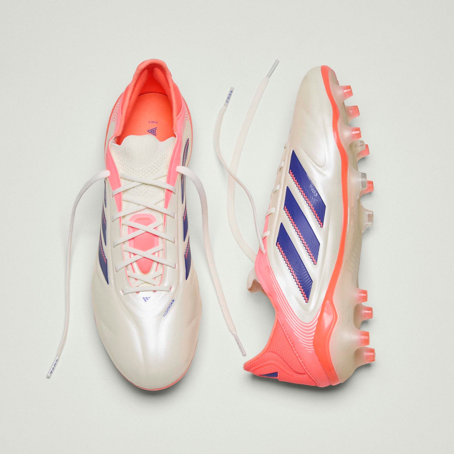adidas Copa Pure III Elite FG Mens Soccer Cleats White Blue Orange