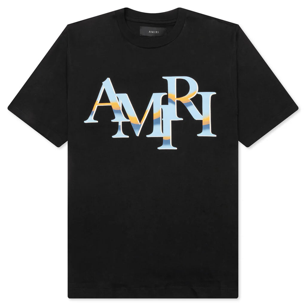 Staggered Chrome Tee Black