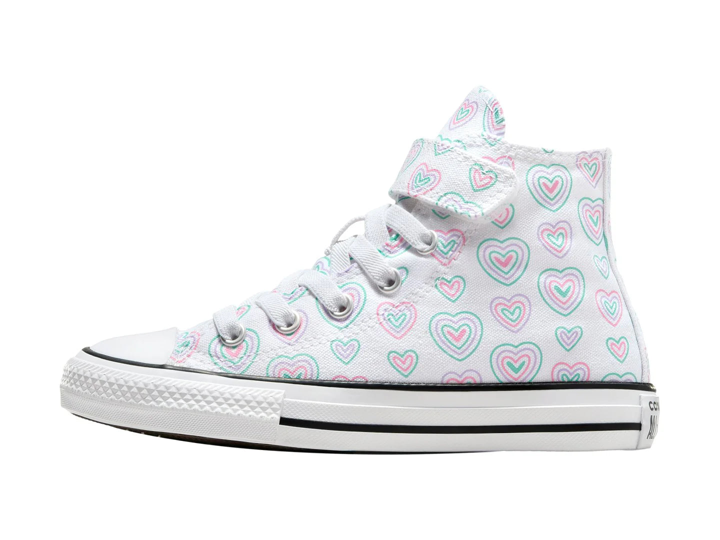 Tenis Converse CTAS HI Blanco y Rosa para Niña