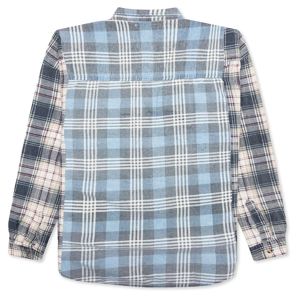 Ribbon Wide Flannel Shirt Assorted