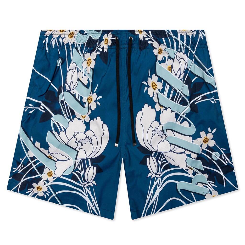 Floral Amiri Swim Trunk Blue