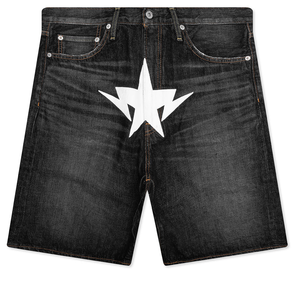 Twin STA Relaxed Fit Denim Shorts Black