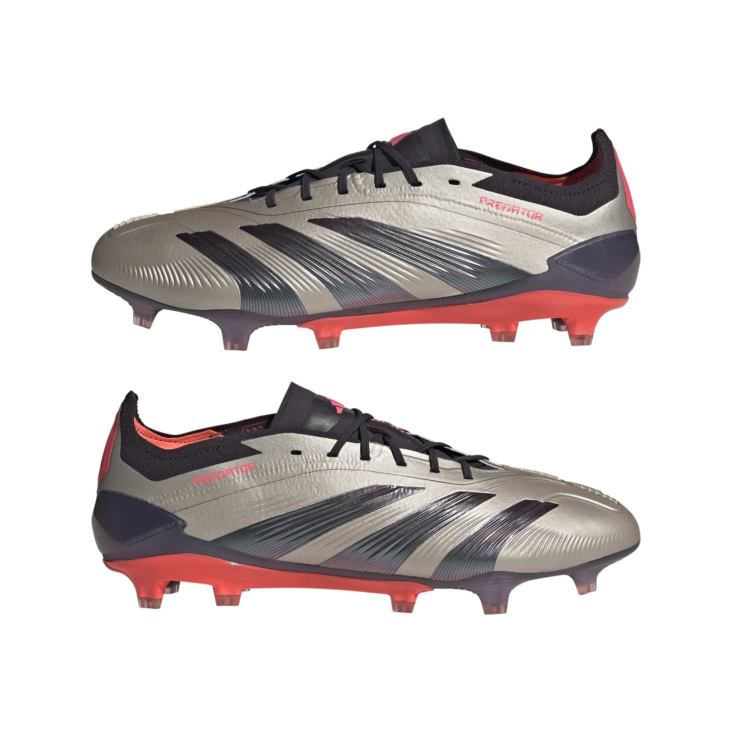 adidas Predator Elite FG Mens Firm Ground Soccer Cleats Platin Metallic Black Carbon