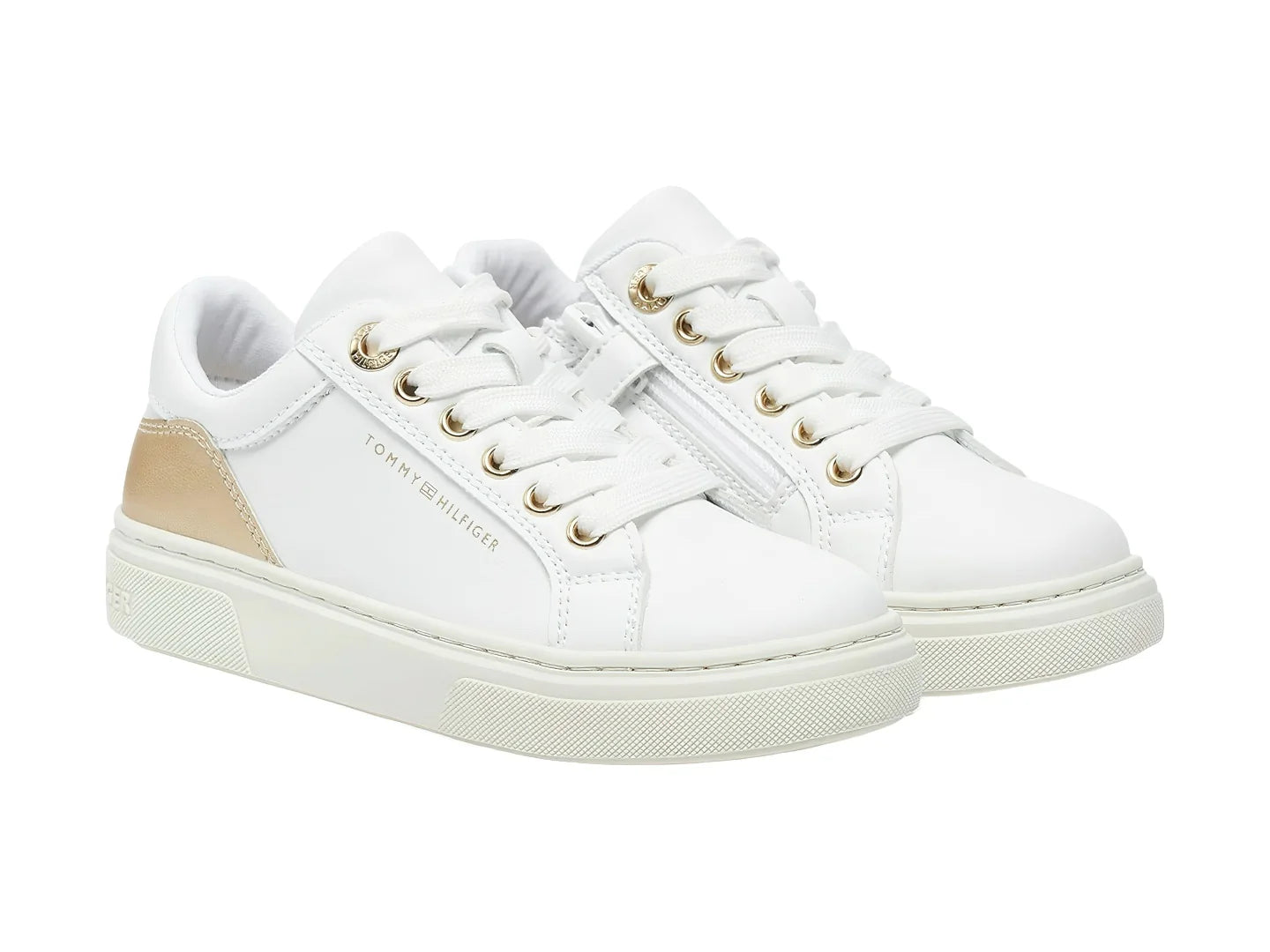 Tenis Tommy Hilfiger Blanco y Platino para Niña