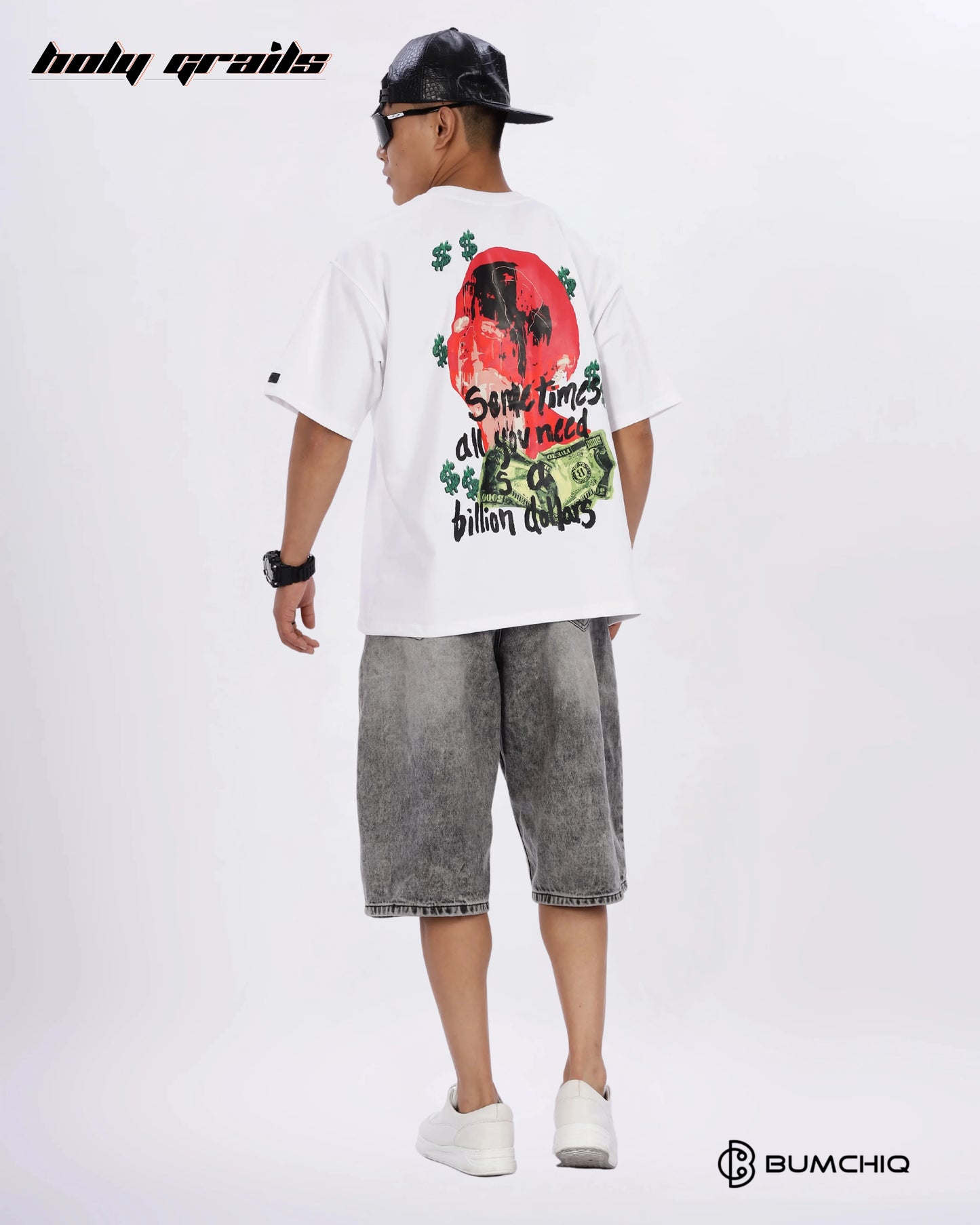 Billion Bucks White Oversize Tee HG x Bumchiq