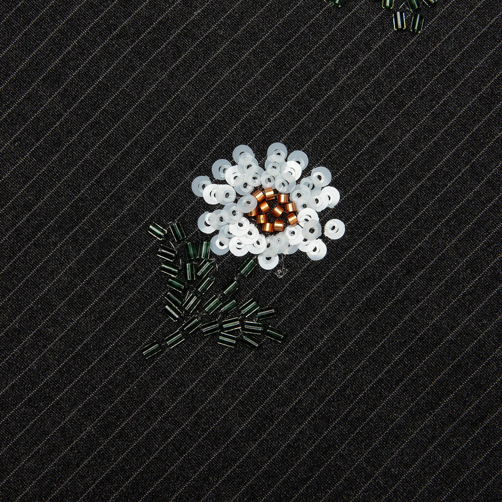 Flowers Beaded Jacket Black