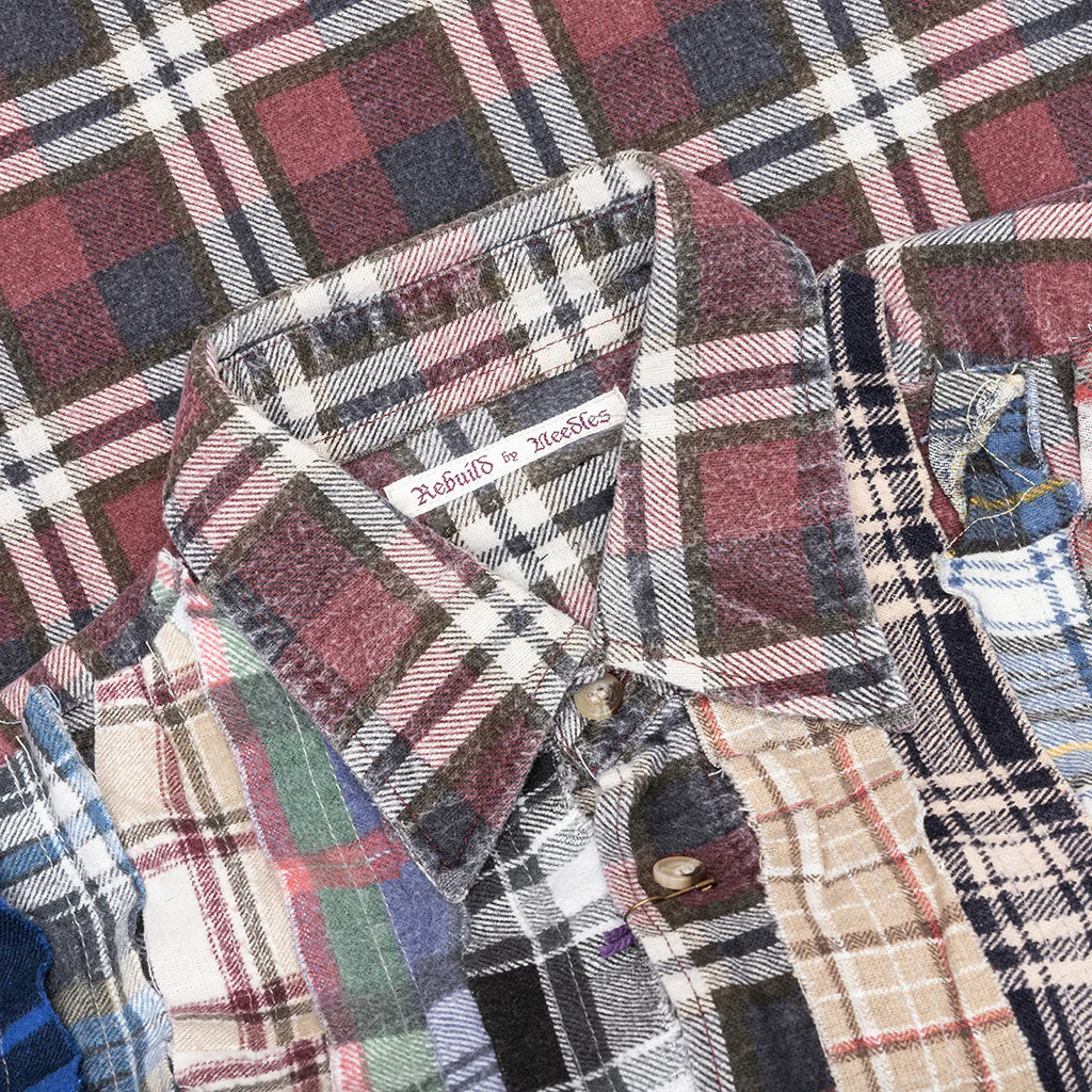 Ribbon Wide Flannel Shirt Assorted