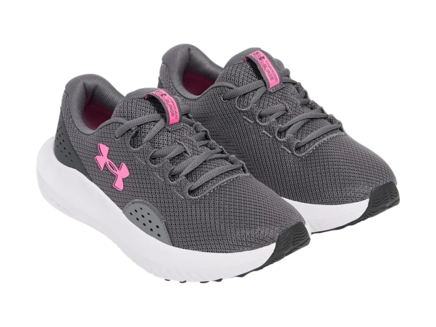 Tenis Under Armour Charged Surge 4 Gris y Rosa para Mujer