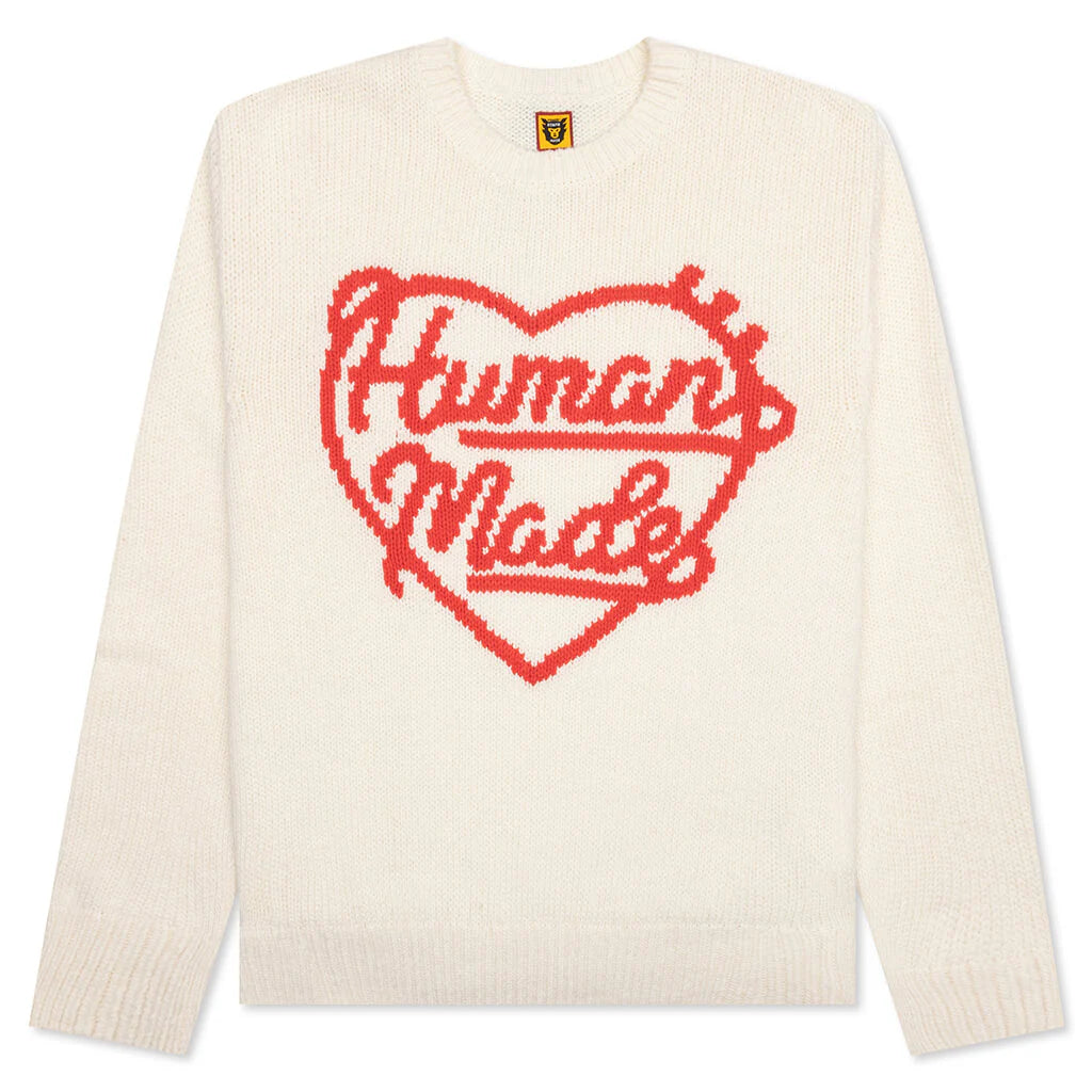 Low Gauge Knit Sweater White