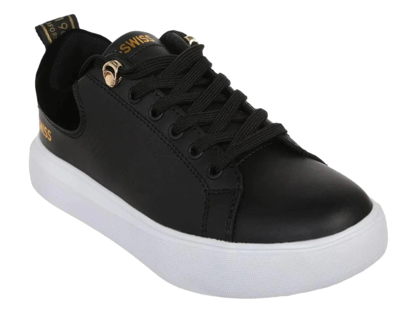 Tenis K SWISS Alessius Negro y Dorado para Mujer