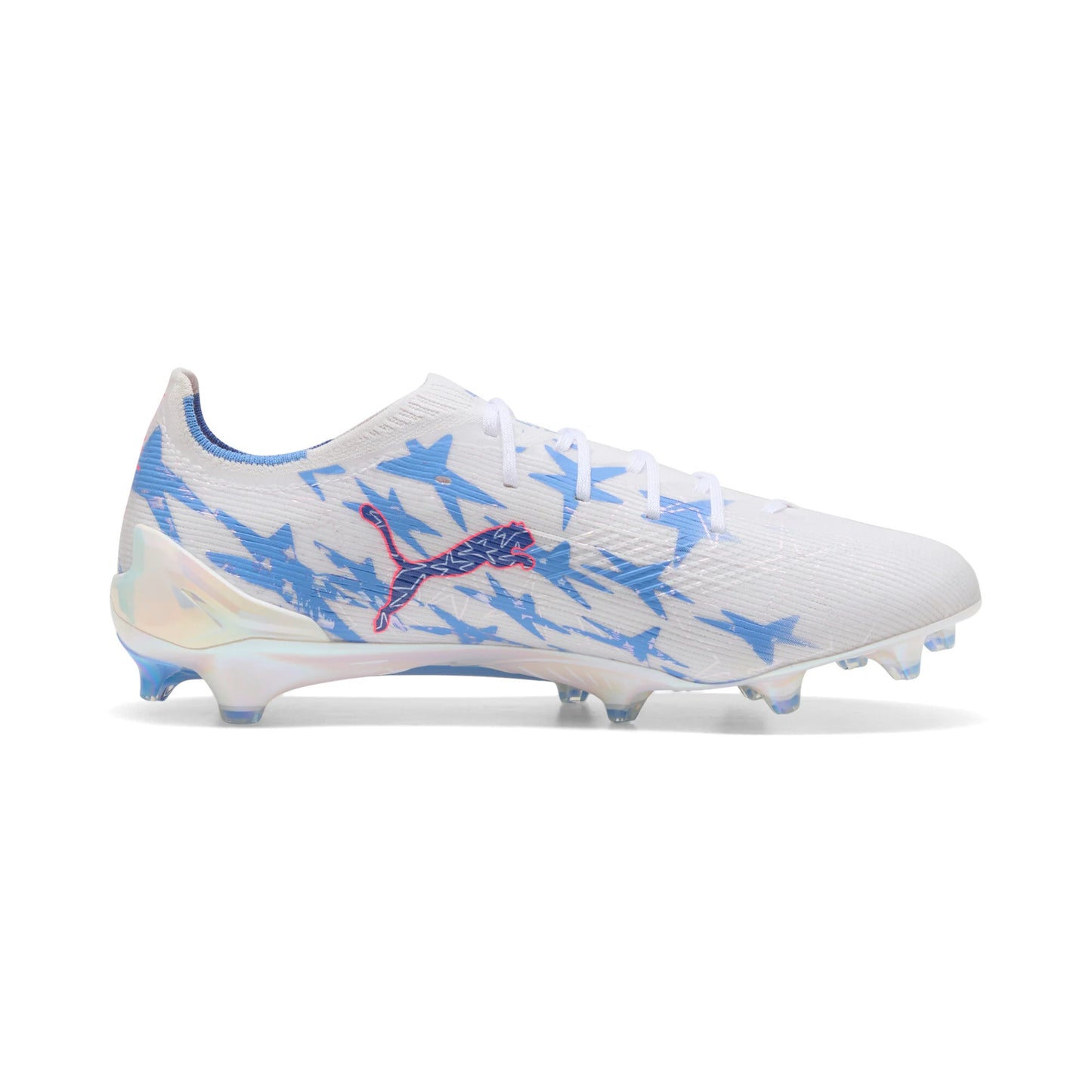 PUMA Ultra 6 Ultimate Kidsuper X CP FG Firm Ground Mens Soccer Cleats White Pink Blue
