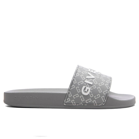 Slide Flat Sandals Medium Grey