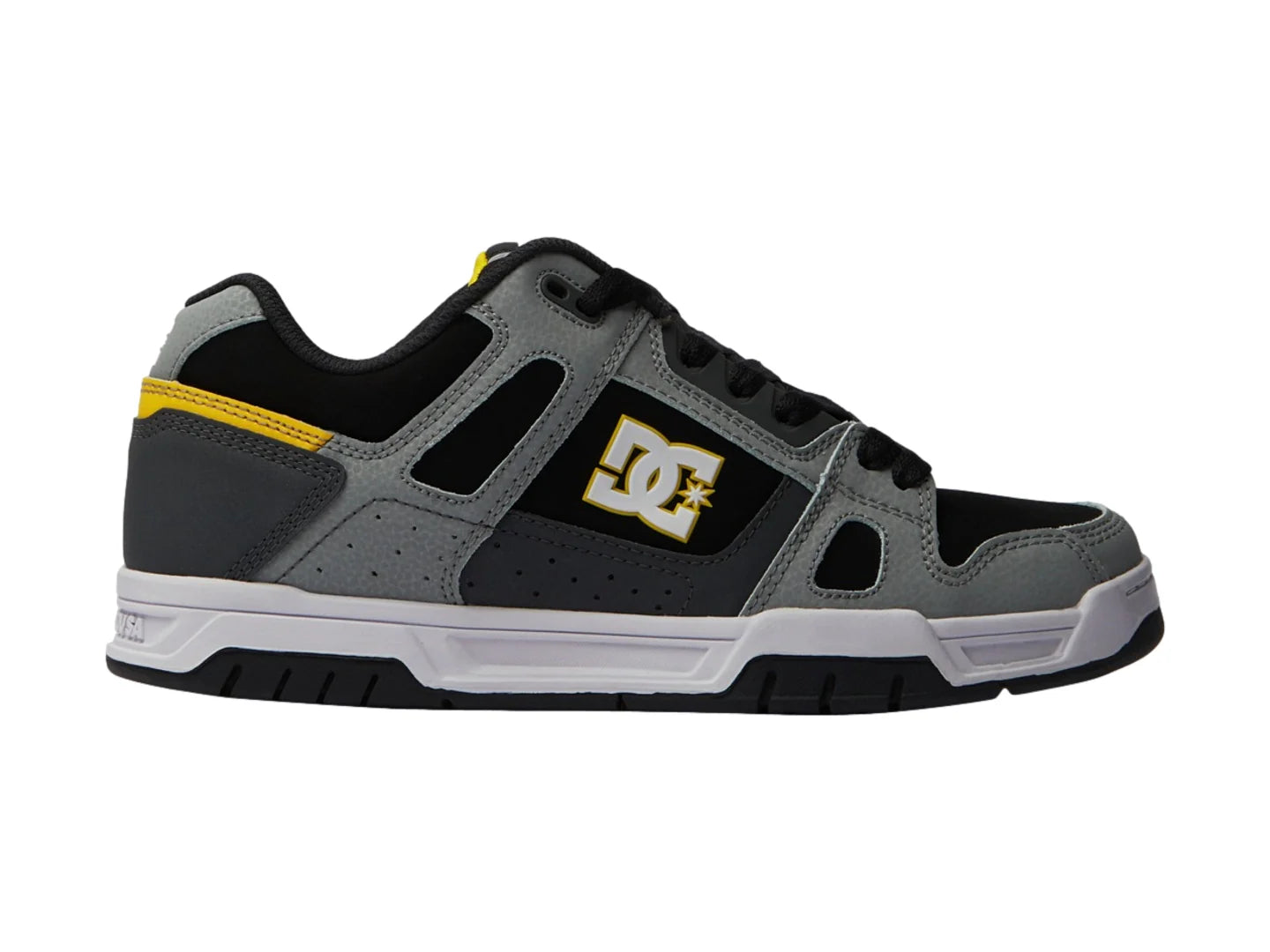 Tenis DC Shoes Stag Gris y Amarillo para Hombre