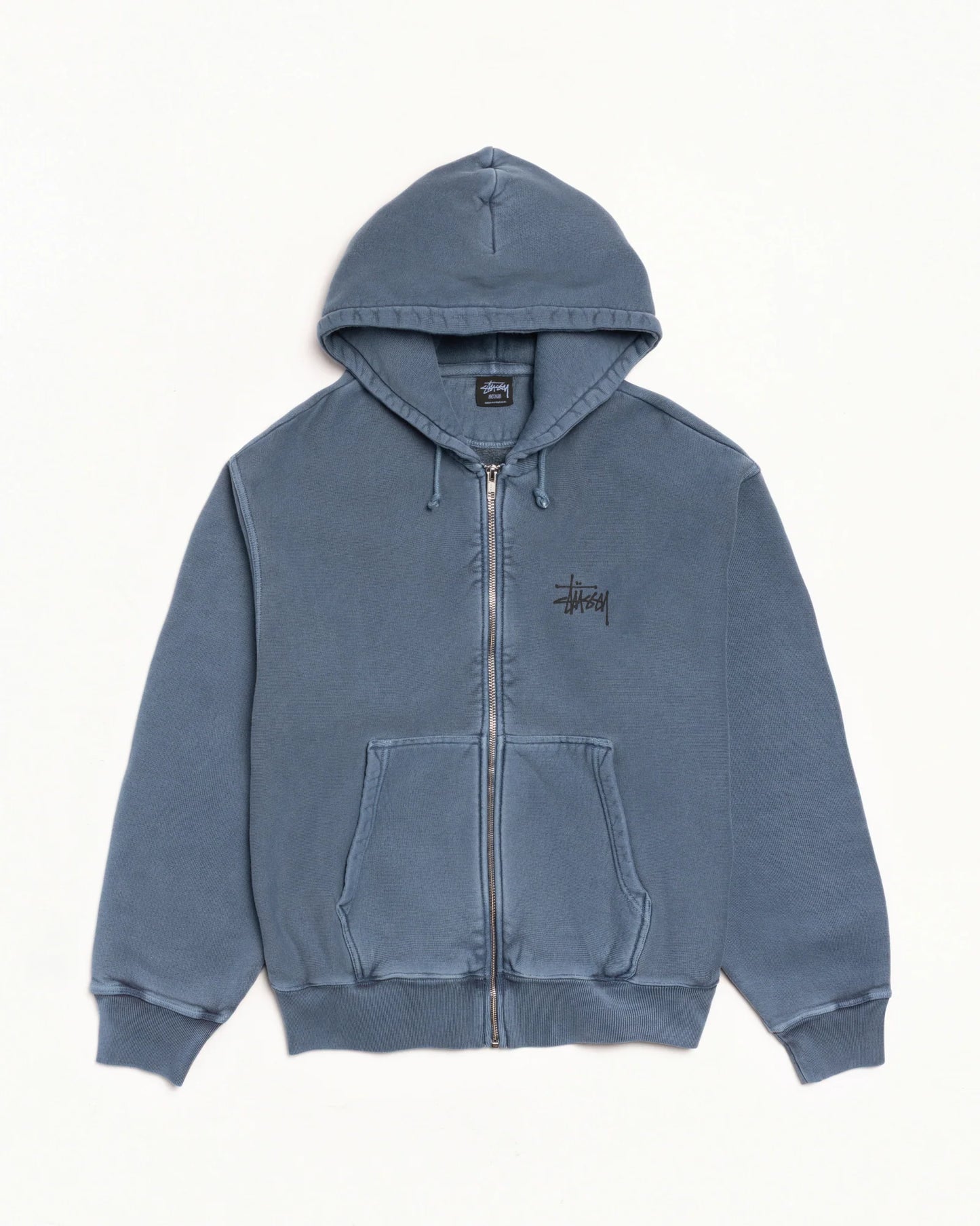 BASIC STÜSSY ZIP HOODIE PIGMENT DYED