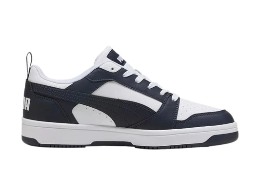 Tenis PUMA Rebound V6 Low Blanco y Azul Marino para Hombre