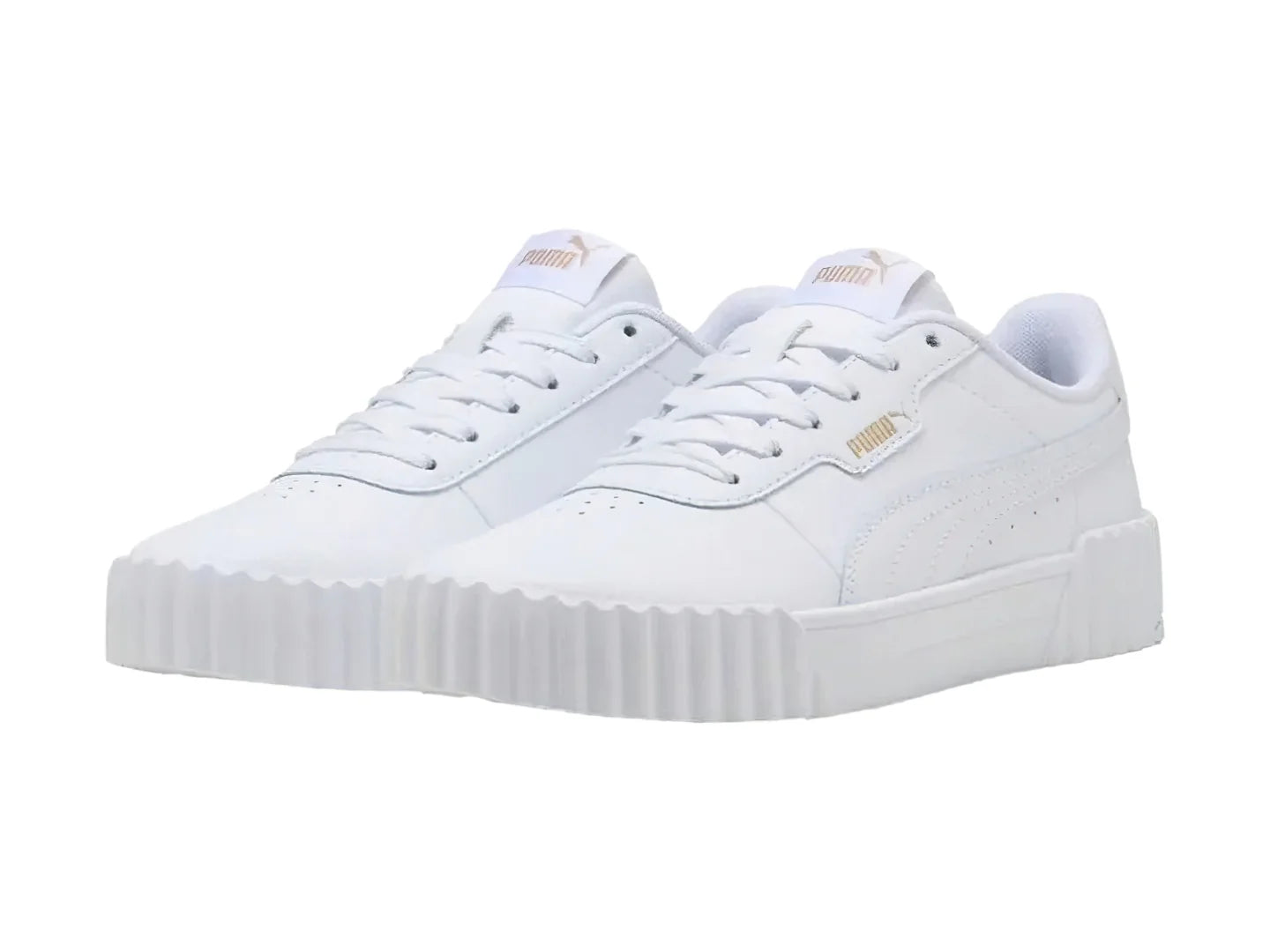 Tenis PUMA Carina 30 Blanco y Oro para Mujer